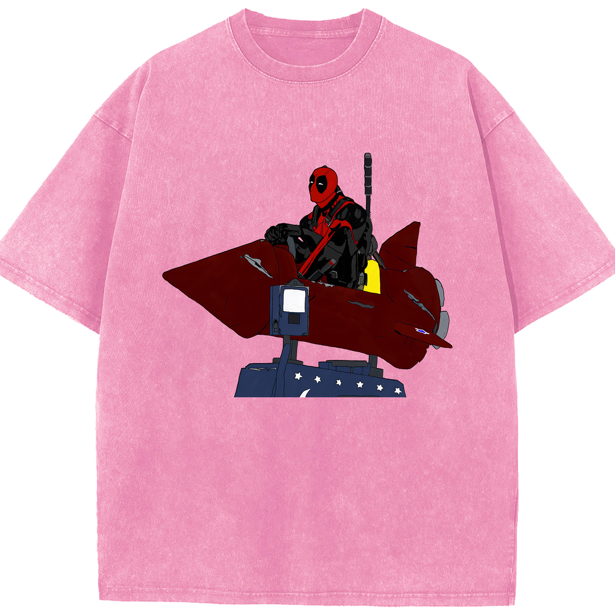 （画像用） Deadpool デッドプール 綿100% ヴィンテージ風 半袖Tシャツ（フロントプリント）